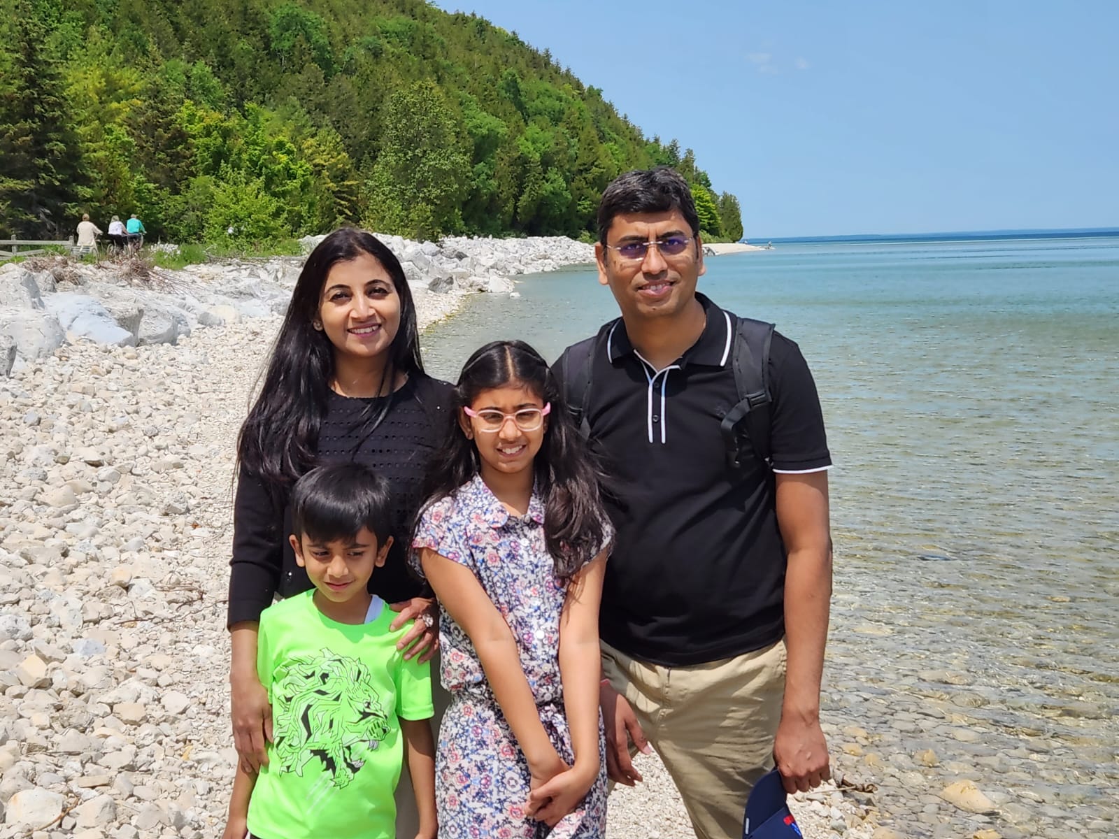 Neha and Pallav with their children Rishima and Adhrit